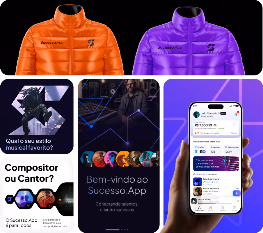 Project cover - Sucesso App, Bentofolio Rafael Marques